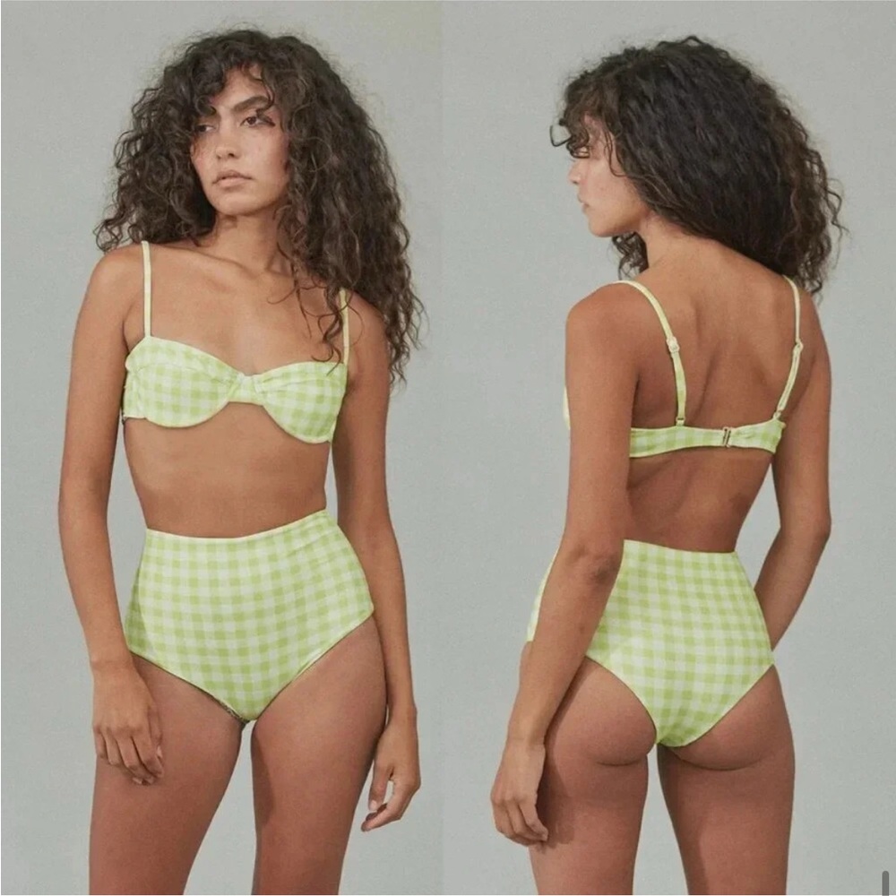 Acacia green gingham set S bottoms L top